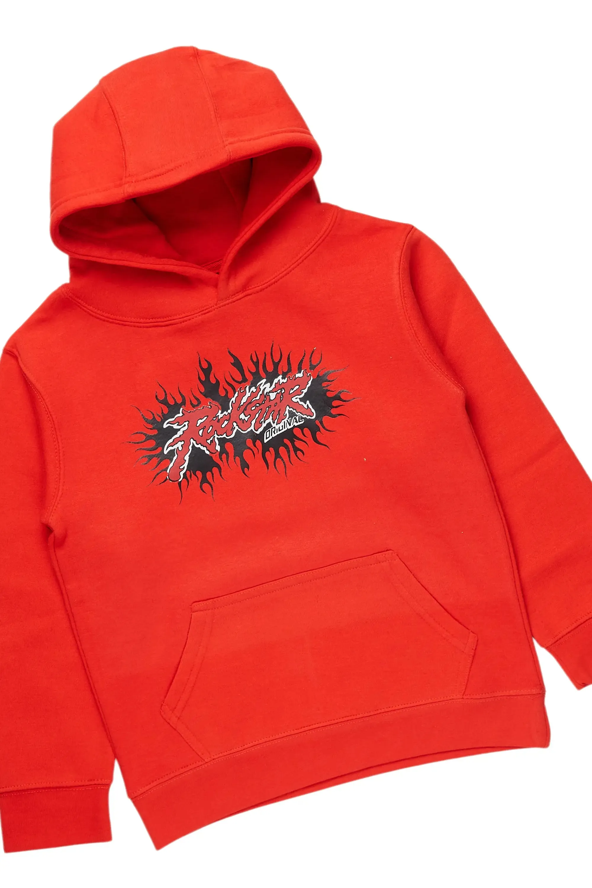 Boys Albus Red Hoodie/Stacked Flare Jean Set sold by Rockstar Original product image thumbnail 2
