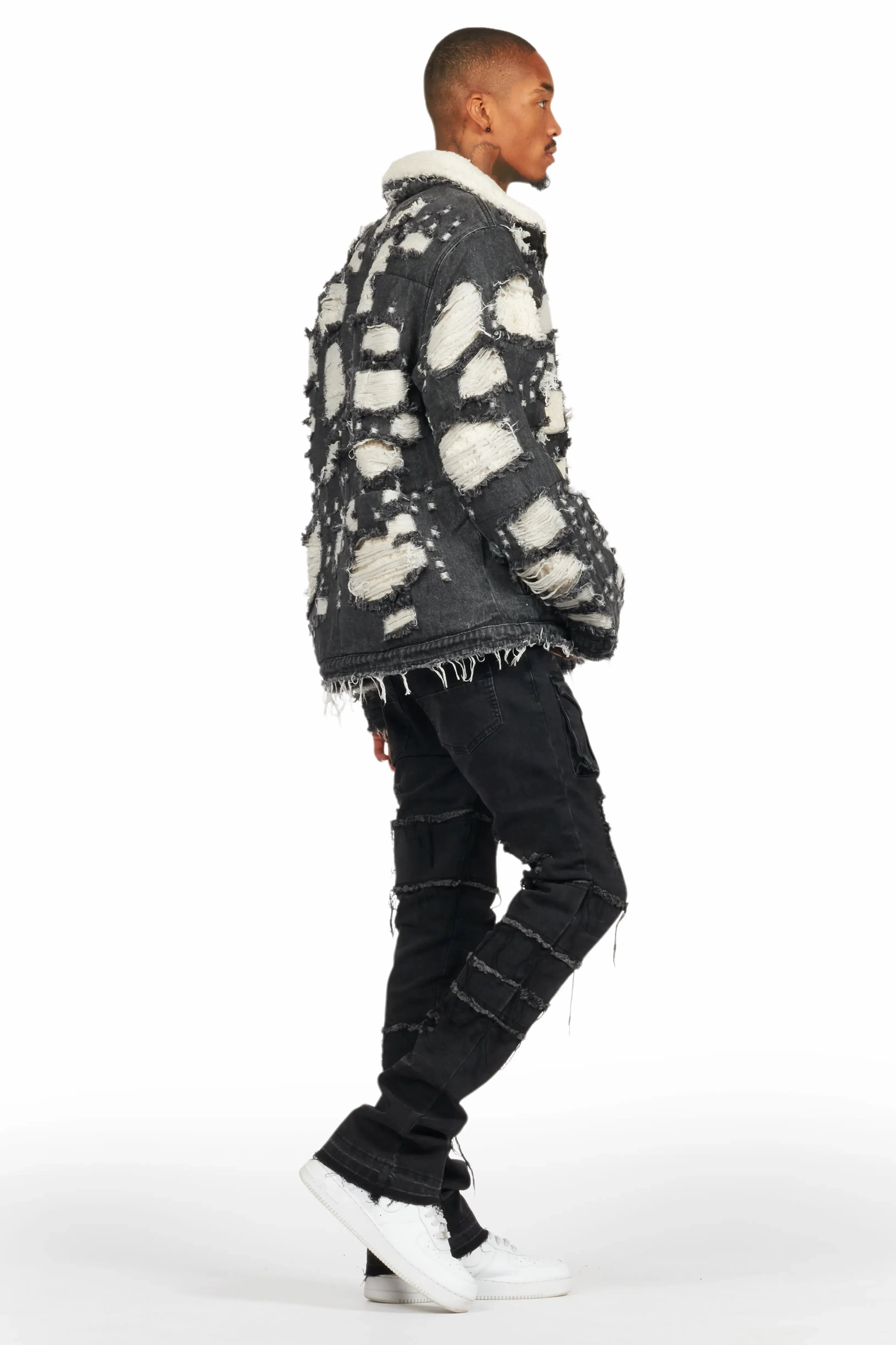 Folant Dark Grey Stacked Cargo Flare Jean sold by Rockstar Original product image thumbnail 4