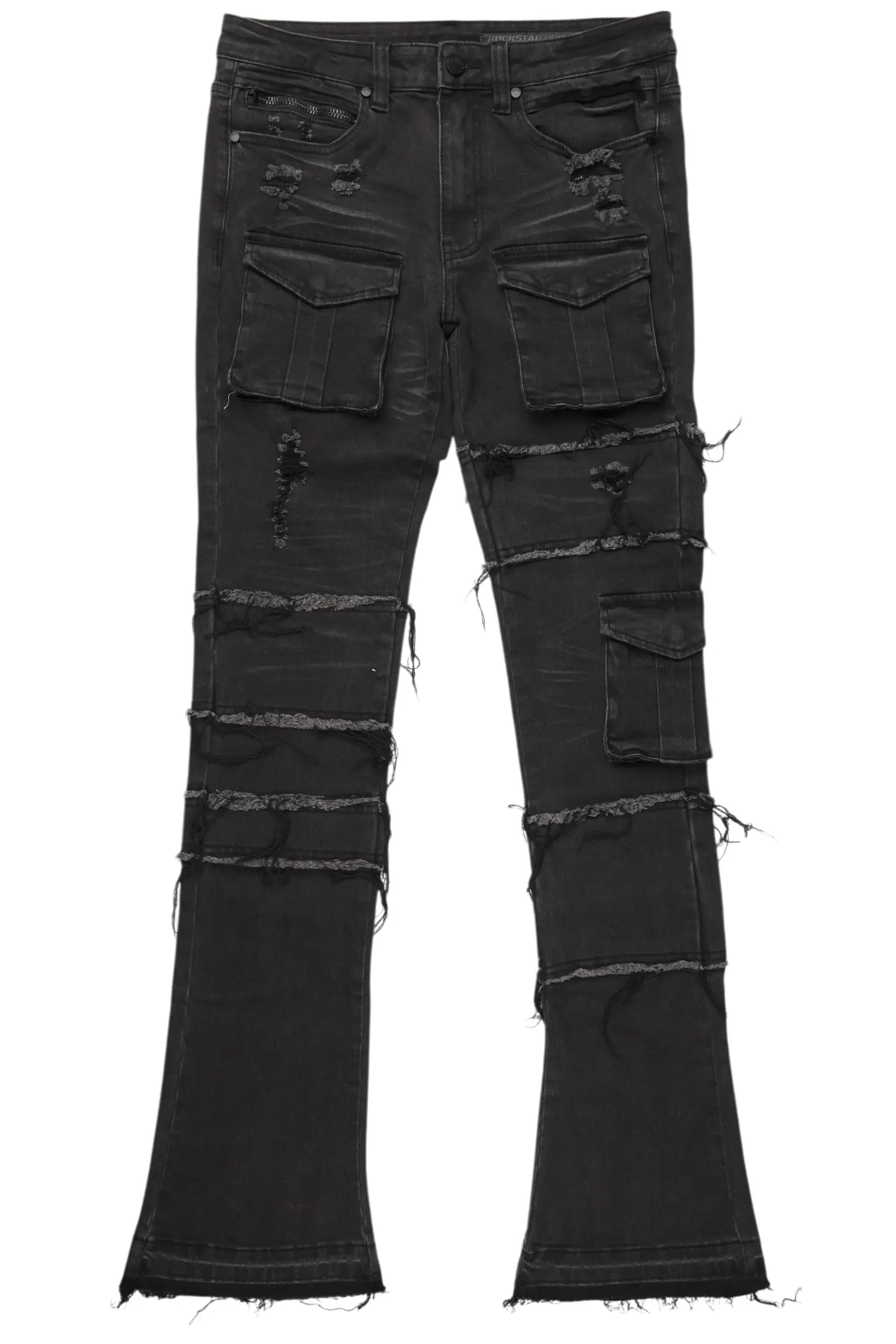 Folant Dark Grey Stacked Cargo Flare Jean sold by Rockstar Original product image thumbnail 2