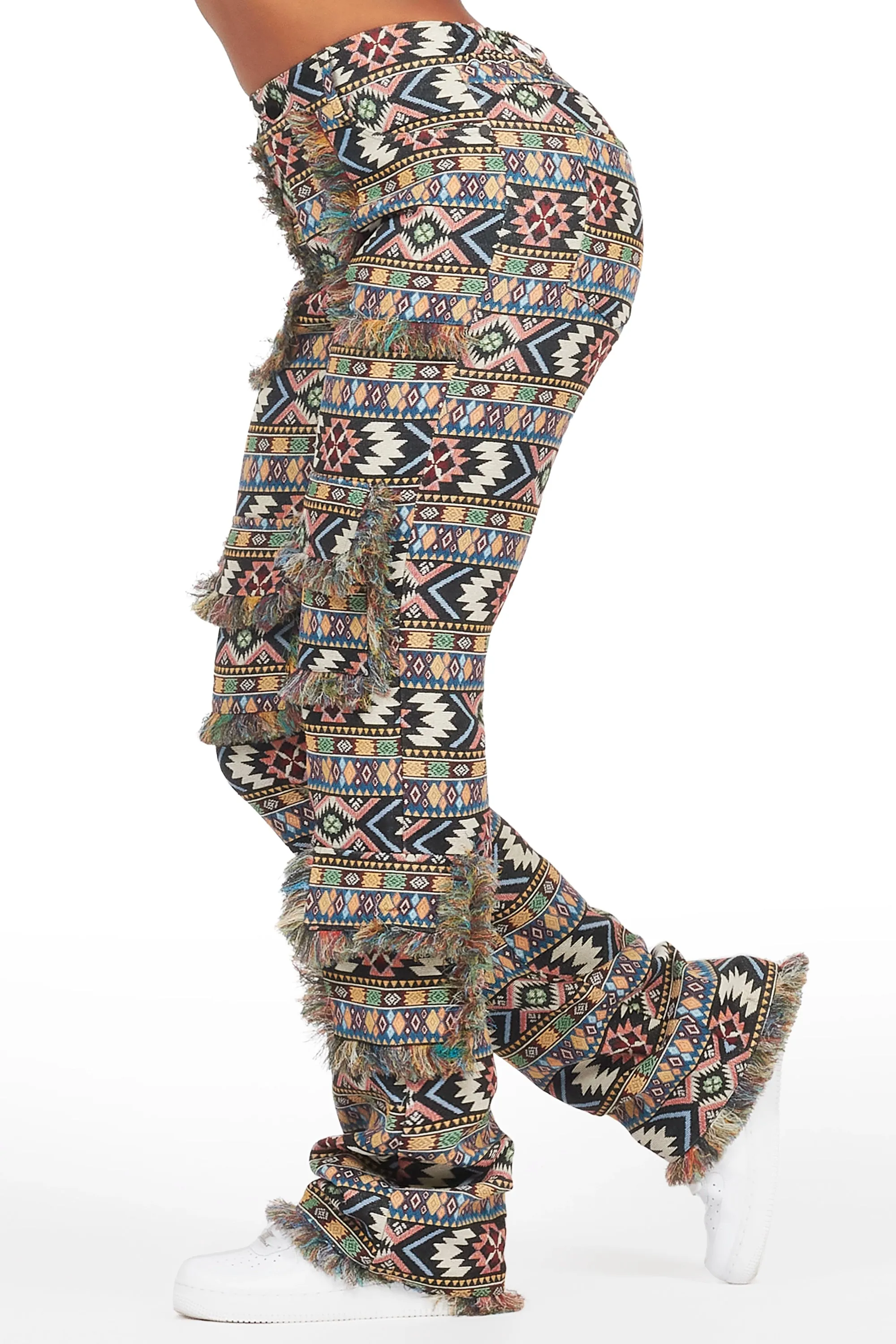 Ferlanda Black Cargo Tapestry Stacked Pant sold by Rockstar Original product image thumbnail 3