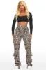 Ferlanda Black Cargo Tapestry Stacked Pant sold by Rockstar Original