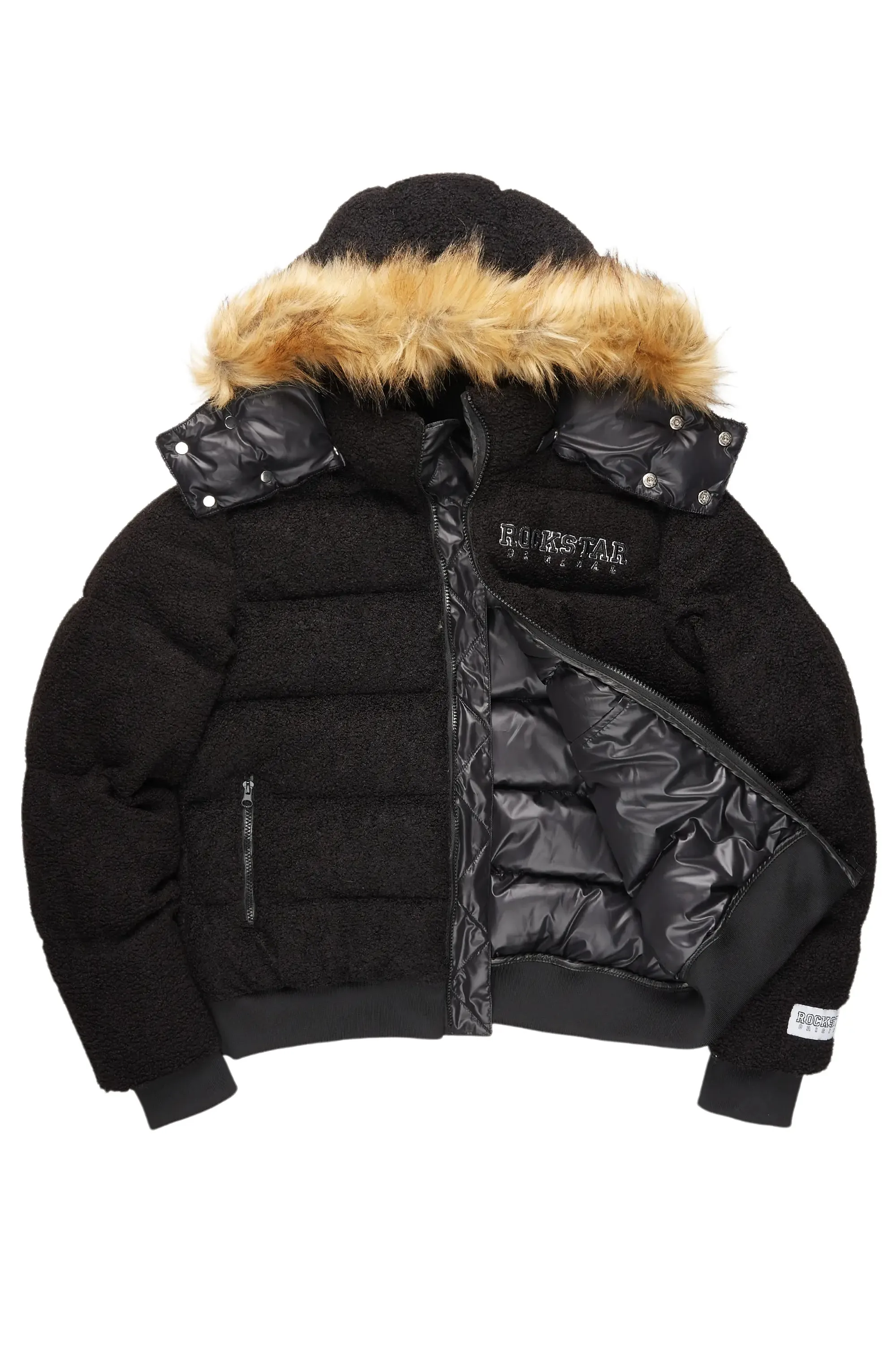 Kesia 2.0 Black Sherpa Puffer Jacket sold by Rockstar Original product image thumbnail 2