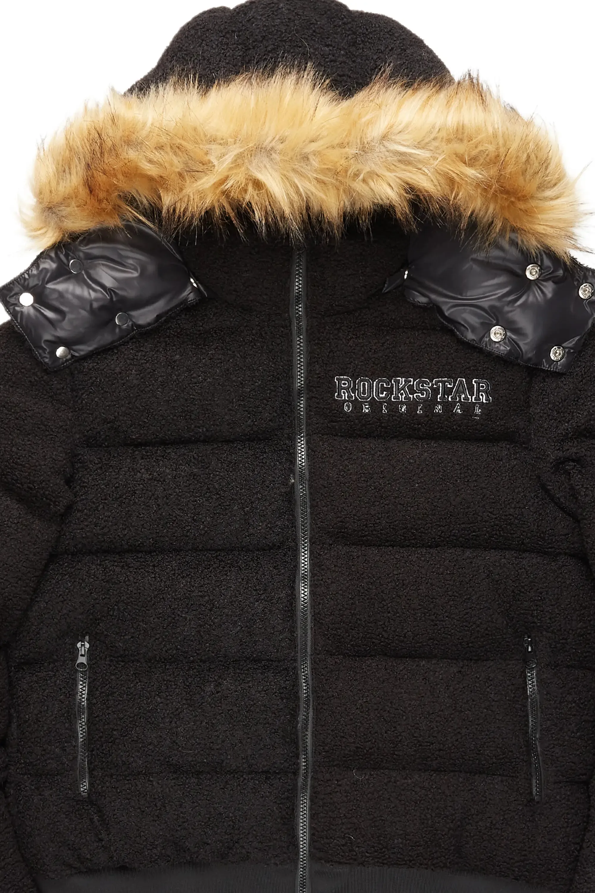 Kesia 2.0 Black Sherpa Puffer Jacket sold by Rockstar Original product image thumbnail 3