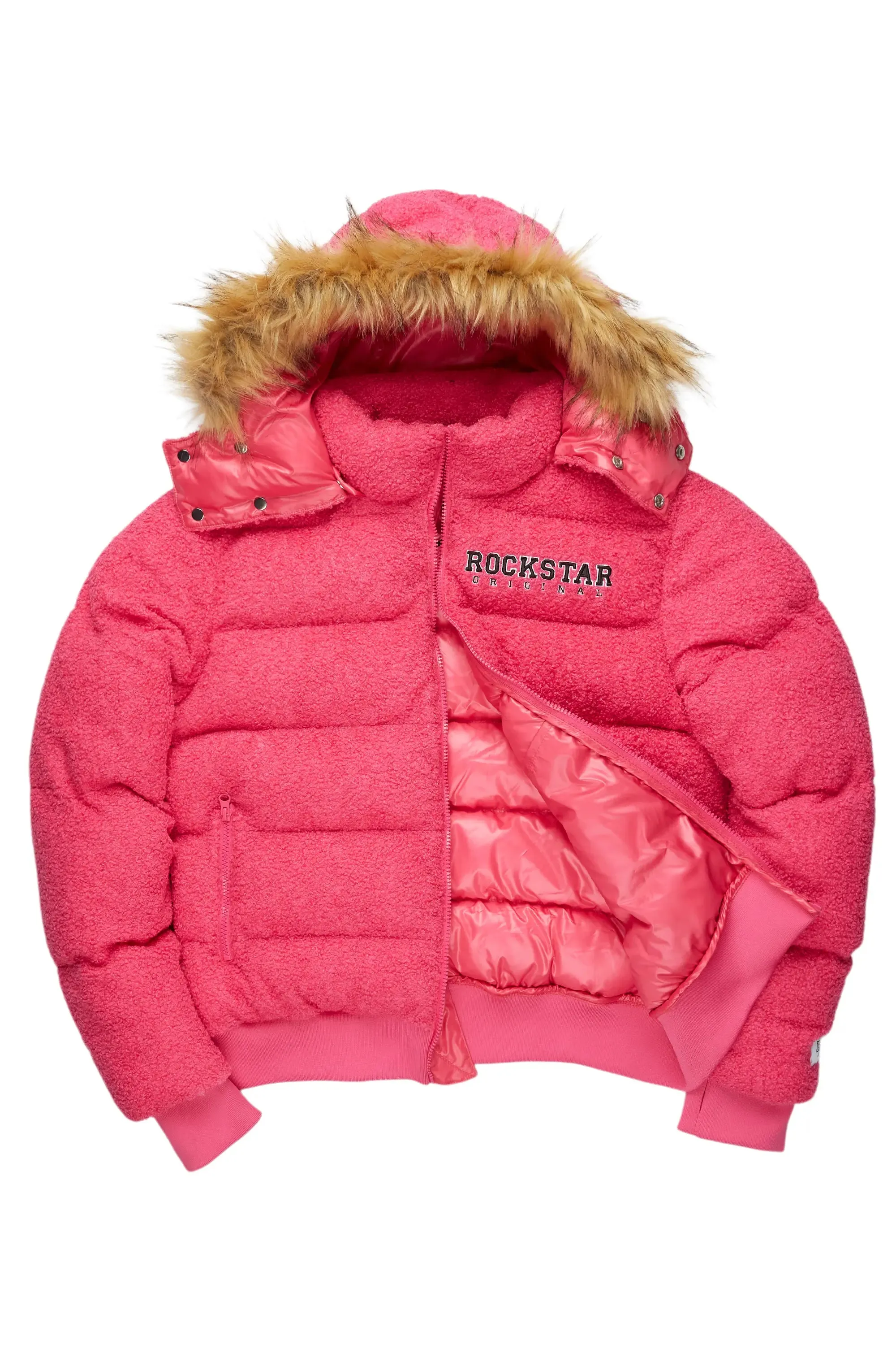 Kesia 2.0 Fuchsia Sherpa Puffer Jacket sold by Rockstar Original product image thumbnail 2