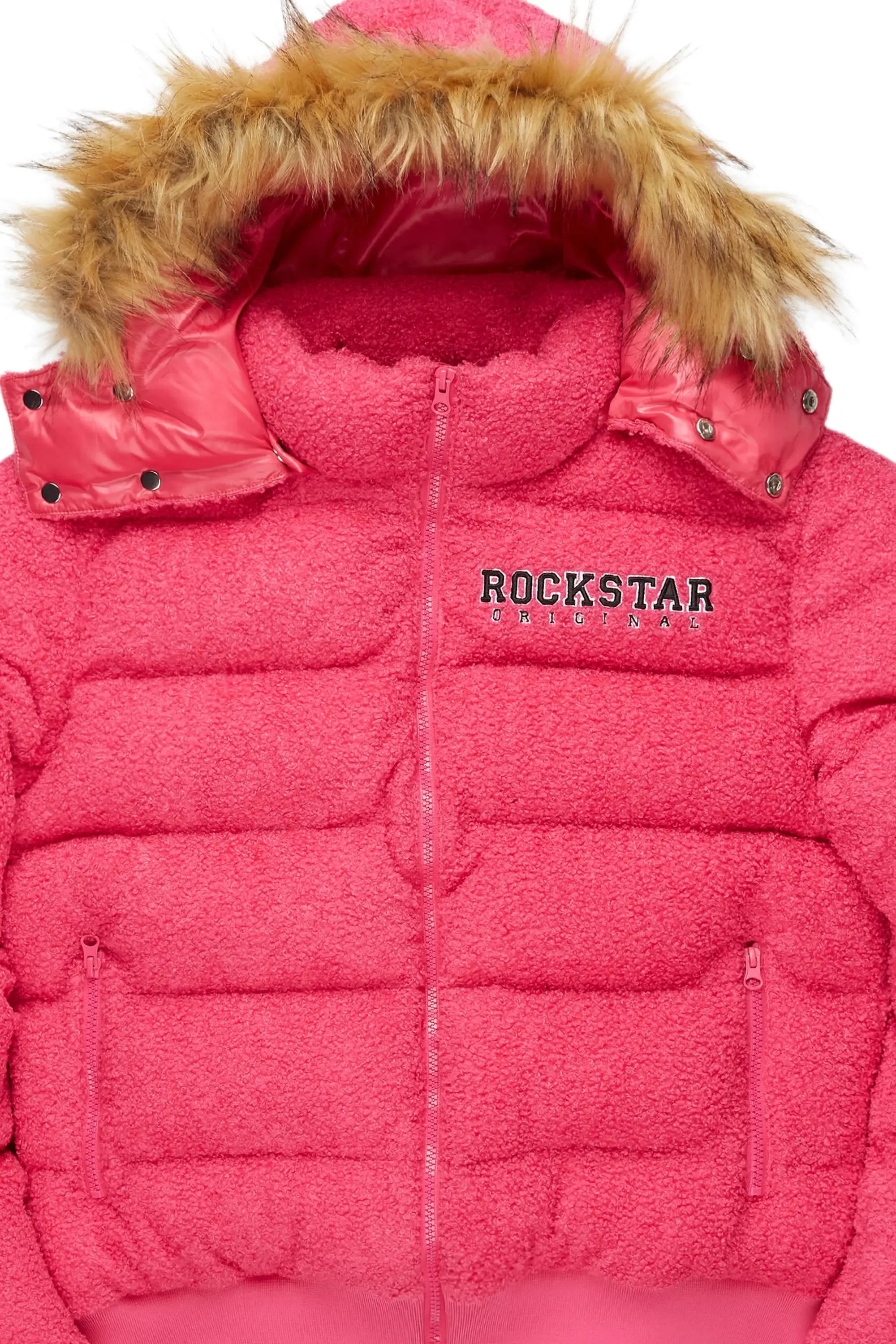 Kesia 2.0 Fuchsia Sherpa Puffer Jacket sold by Rockstar Original product image thumbnail 3