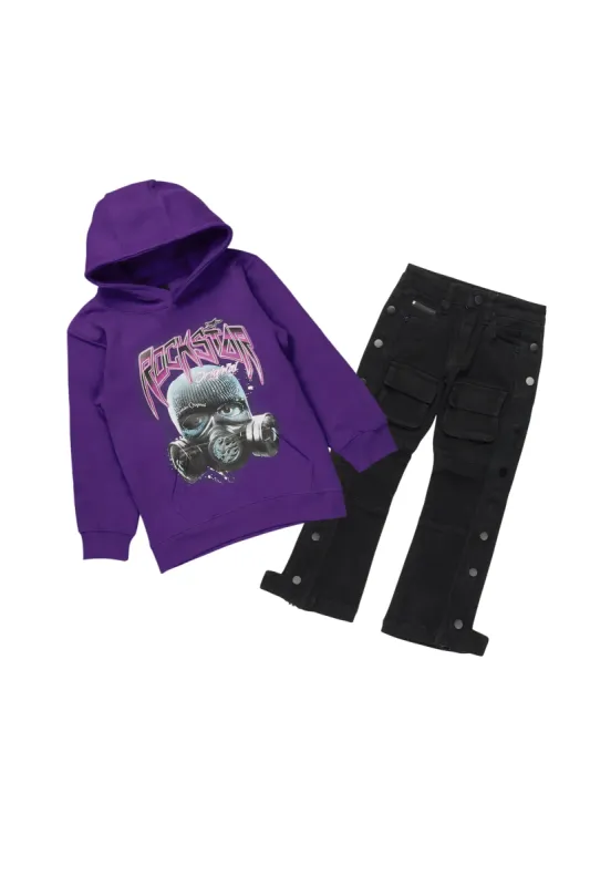 Boys Danon Purple Hoodie/Baggy Fit Jean Set sold by Rockstar Original