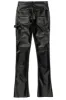 Quatz Black Leather Stacked Flare Jean sold by Rockstar Original