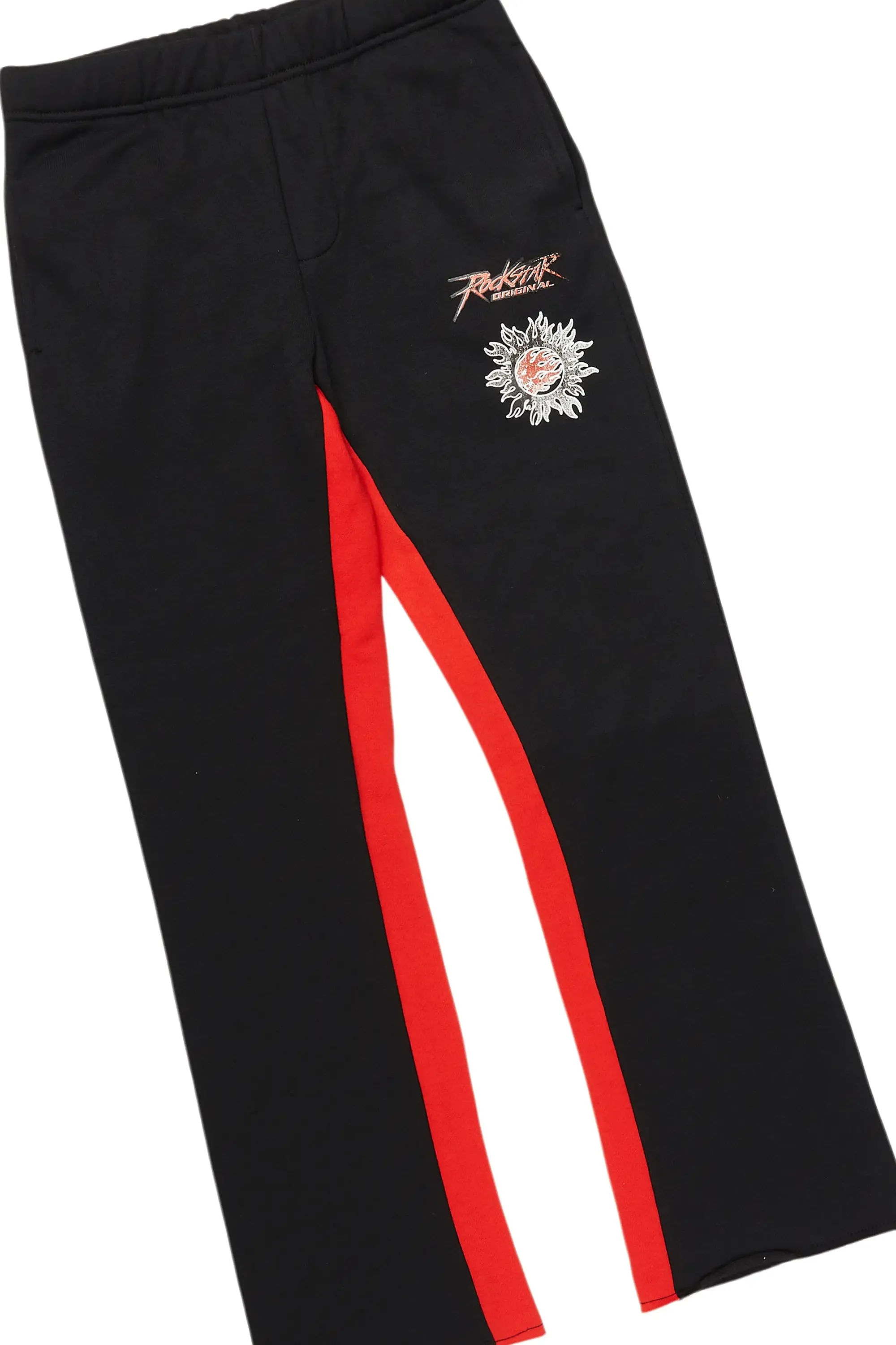 Boys Karlos Black Baggy Stacked Track Set sold by Rockstar Original product image thumbnail 3