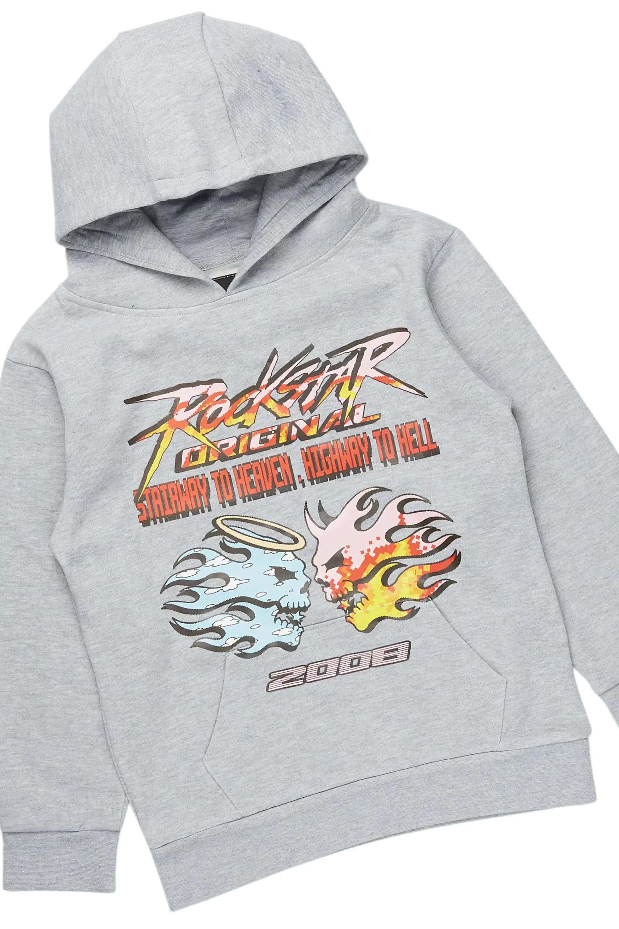 Boys Pedro Heather Grey Baggy Stacked Track Set sold by Rockstar Original product image thumbnail 2