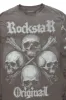 Skulls Charcoal Long Sleeve Graphic T-Shirt sold by Rockstar Original