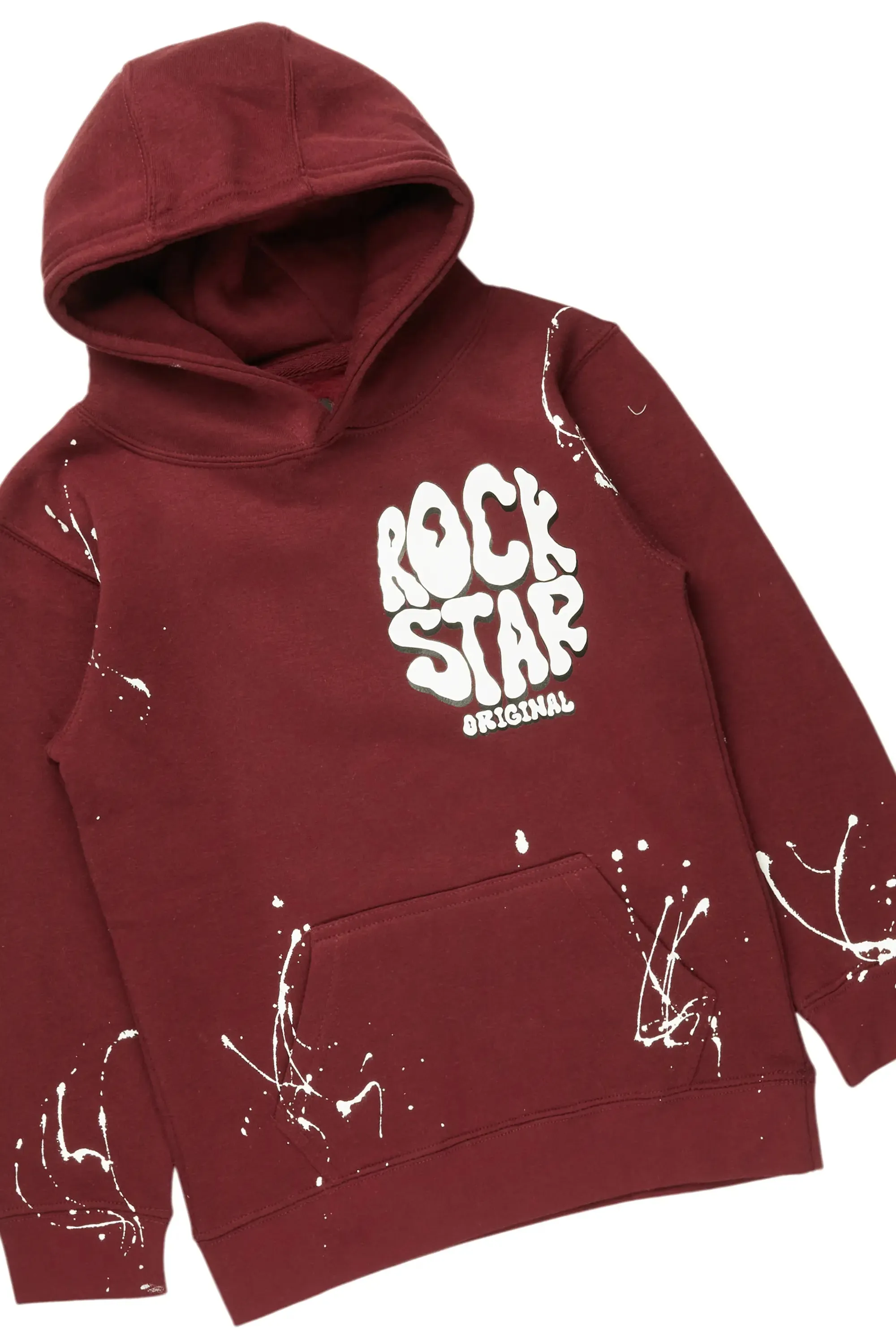 Boys Hans Maroon Hoodie/Stacked Flare Jean Set sold by Rockstar Original product image thumbnail 2