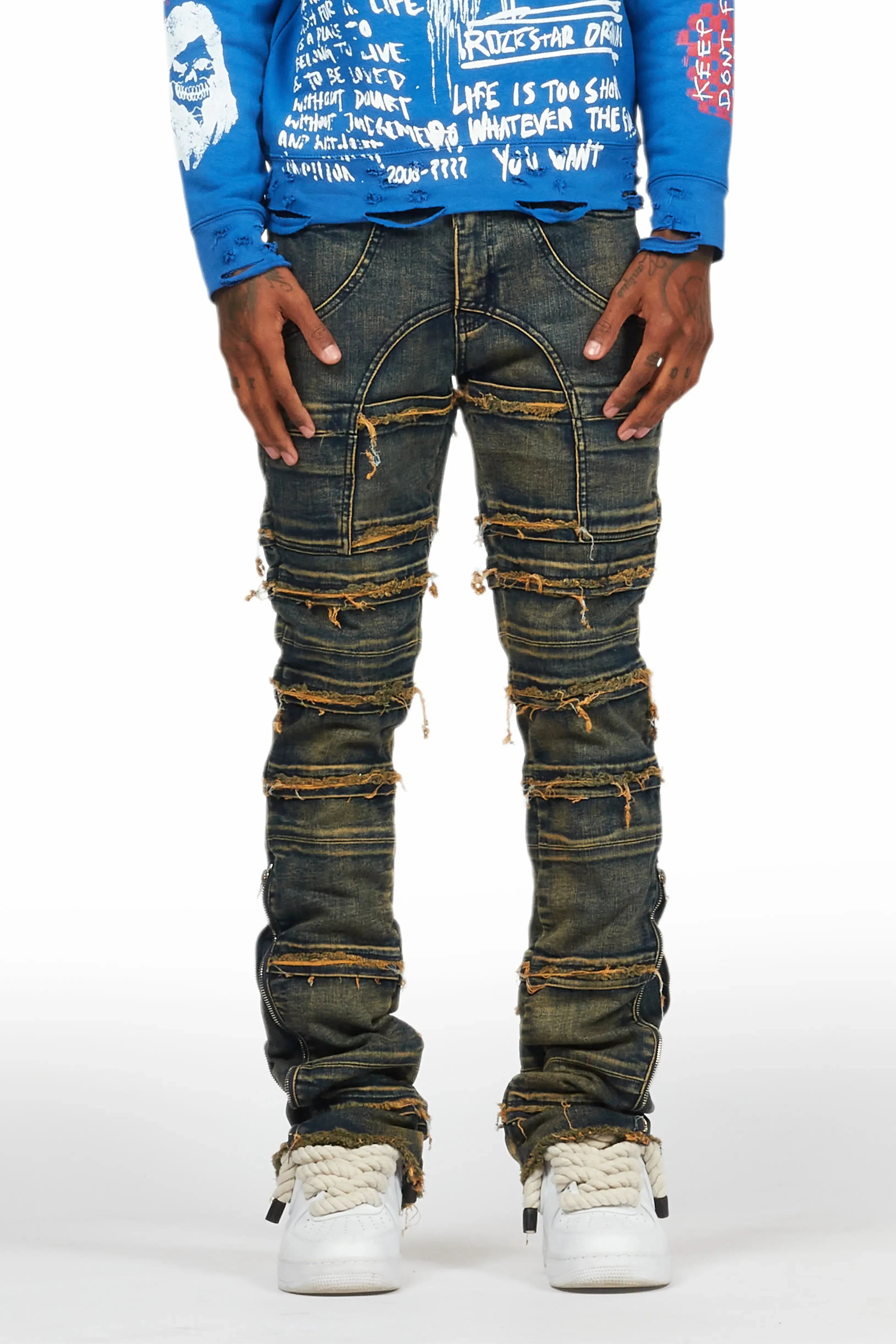 Horado Tint Wash Stacked Flare Jean sold by Rockstar Original