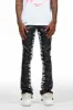 Elian Black PU Stacked Flare Jean sold by Rockstar Original