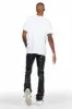 Elian Black PU Stacked Flare Jean sold by Rockstar Original