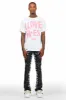 Elian Black PU Stacked Flare Jean sold by Rockstar Original