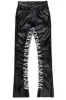 Elian Black PU Stacked Flare Jean sold by Rockstar Original