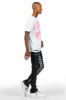 Elian Black PU Stacked Flare Jean sold by Rockstar Original