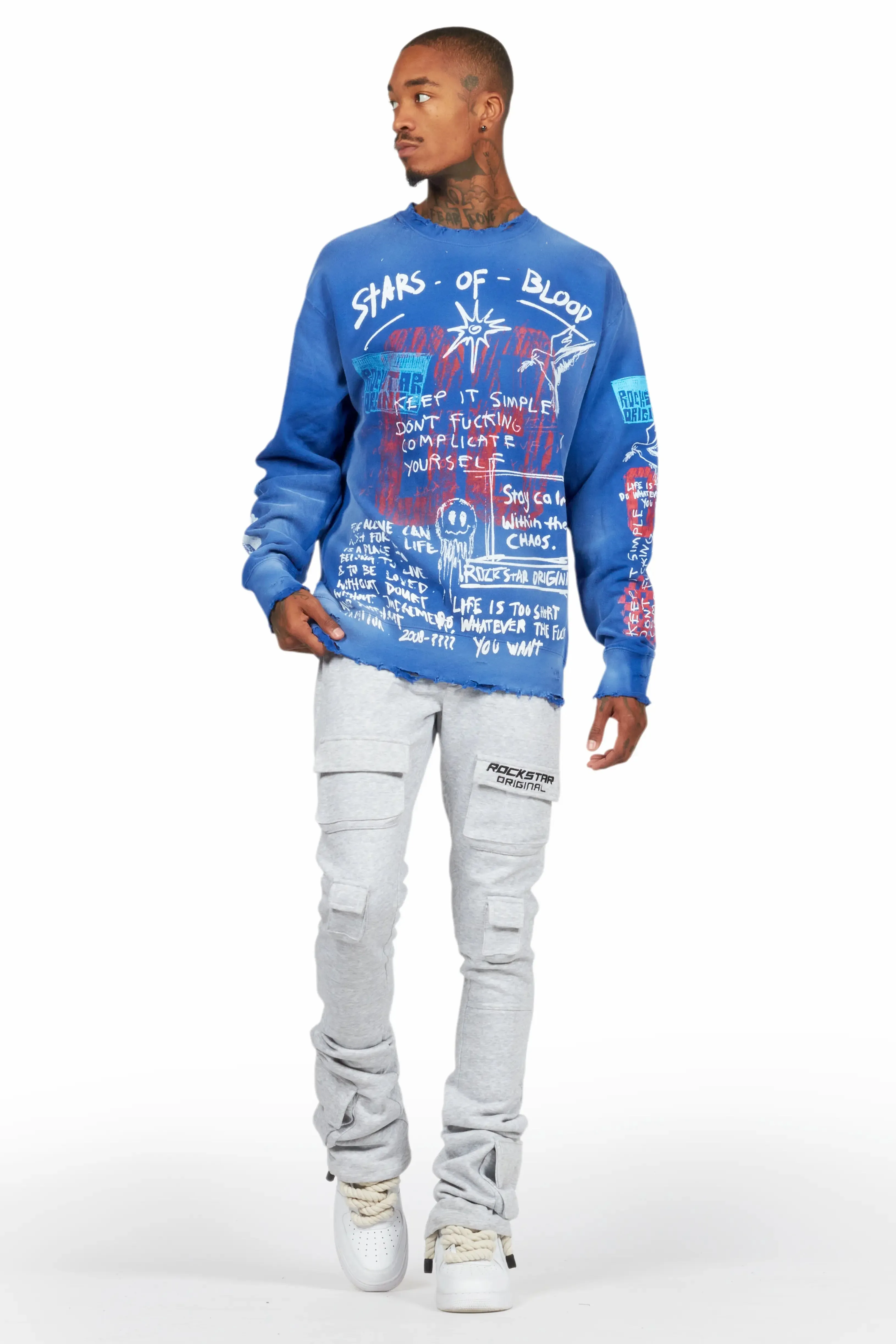 Gabin Royal Blue Graphic Crewneck sold by Rockstar Original product image thumbnail 2