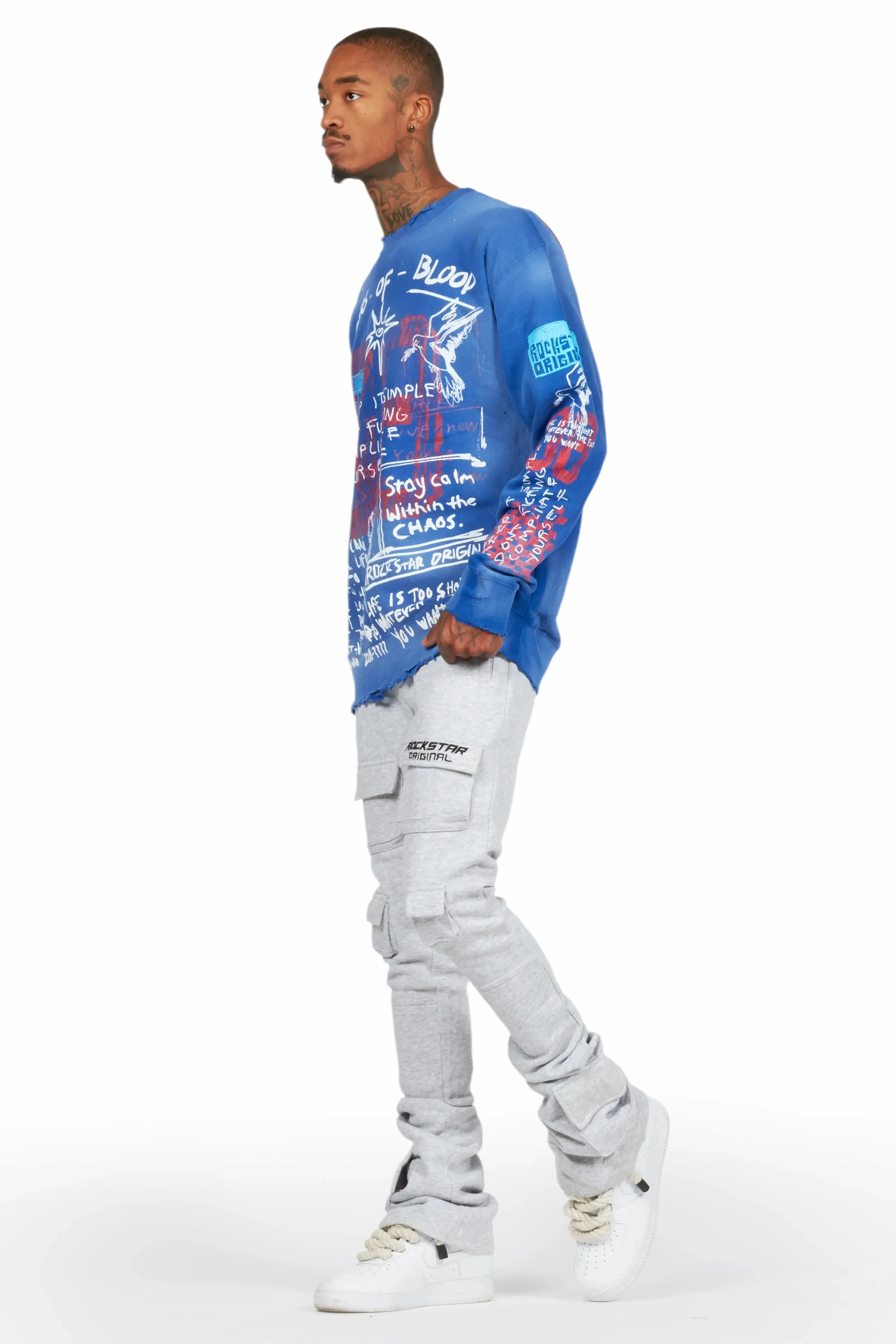 Gabin Royal Blue Graphic Crewneck sold by Rockstar Original product image thumbnail 5