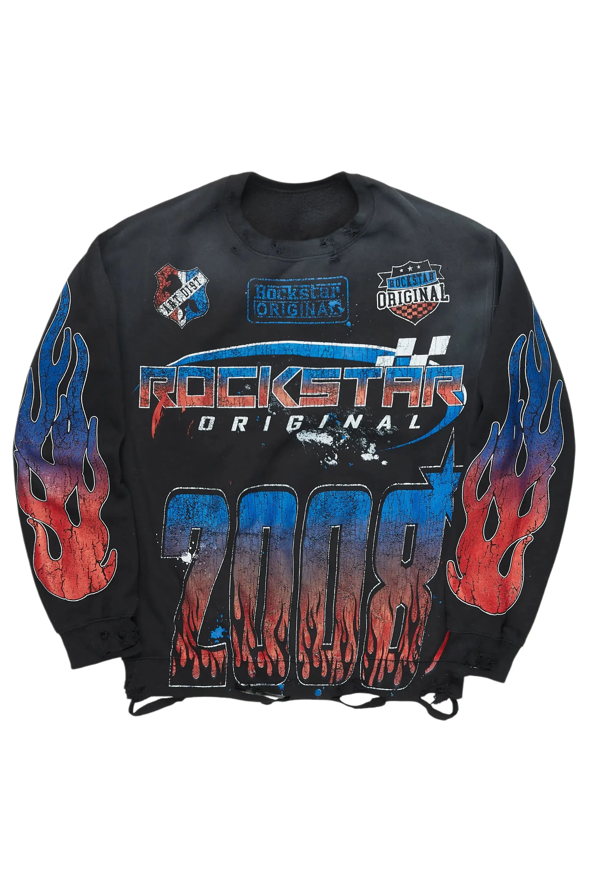 Amos Black/Red Graphic Crewneck sold by Rockstar Original