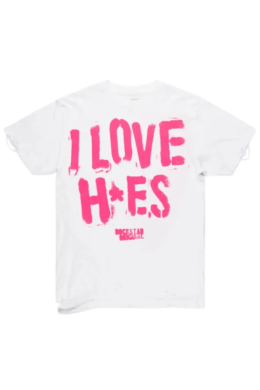 Banyan White/Pink Graphic Oversized T-Shirt sold by Rockstar Original