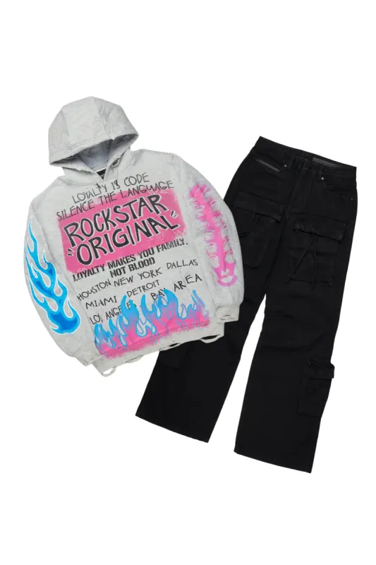 Beno Grey Hoodie & Cazer Baggy Jean Bundle sold by Rockstar Original
