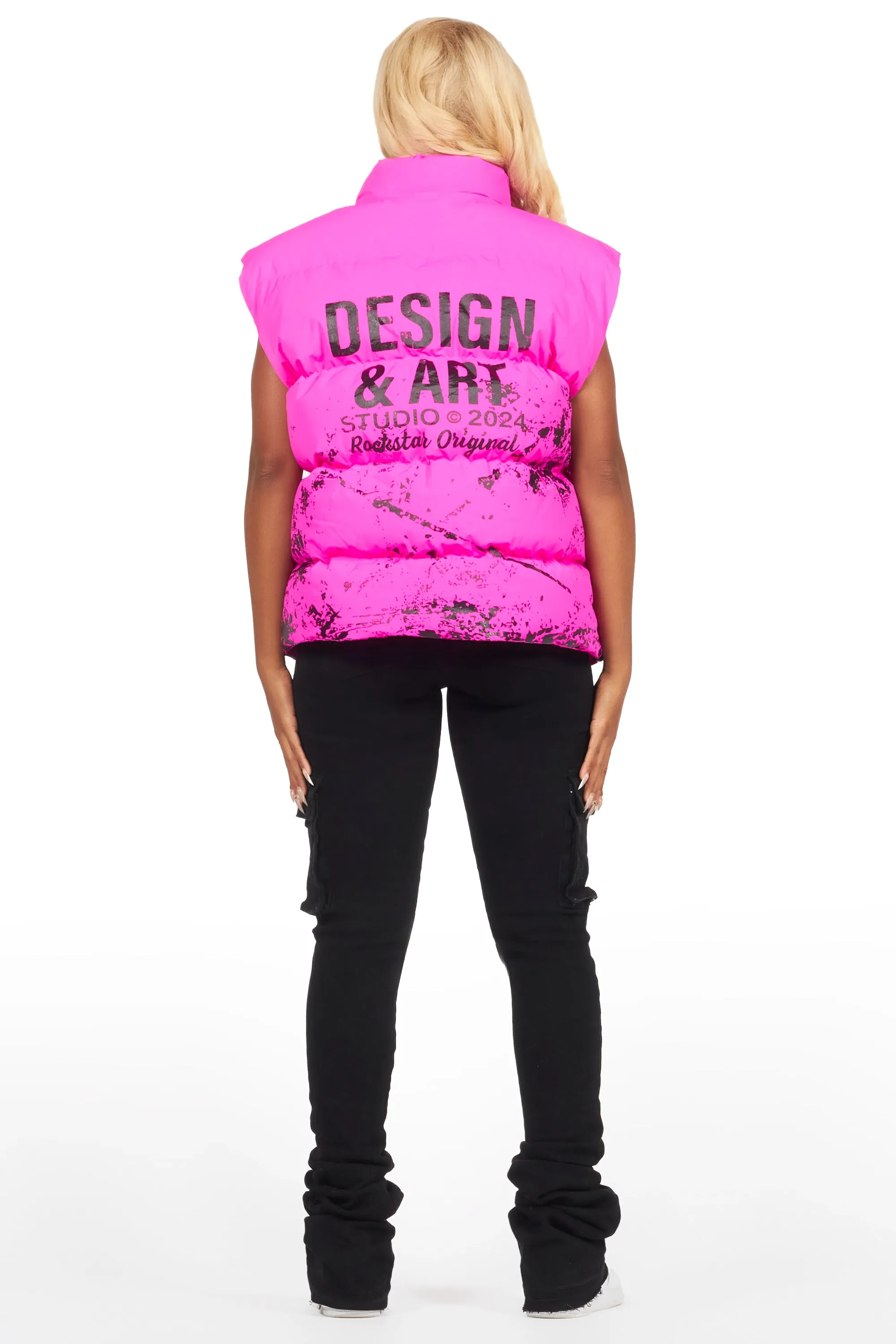 Lamanda Hot Pink Puffer Vest sold by Rockstar Original product image thumbnail 4