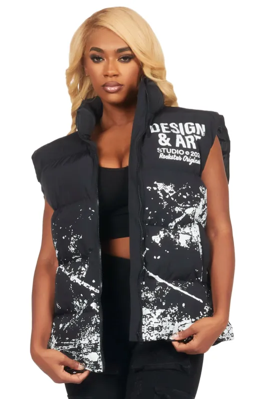 Lamanda Black Puffer Vest sold by Rockstar Original