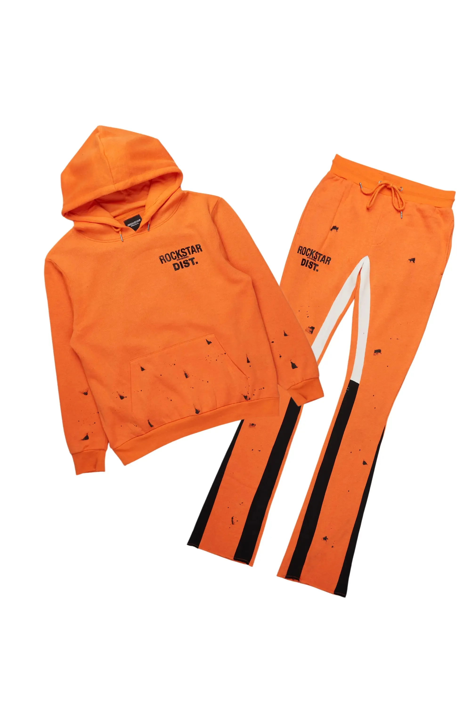 Raffer Orange Hoodie/Stacked Flare Pant Set sold by Rockstar Original