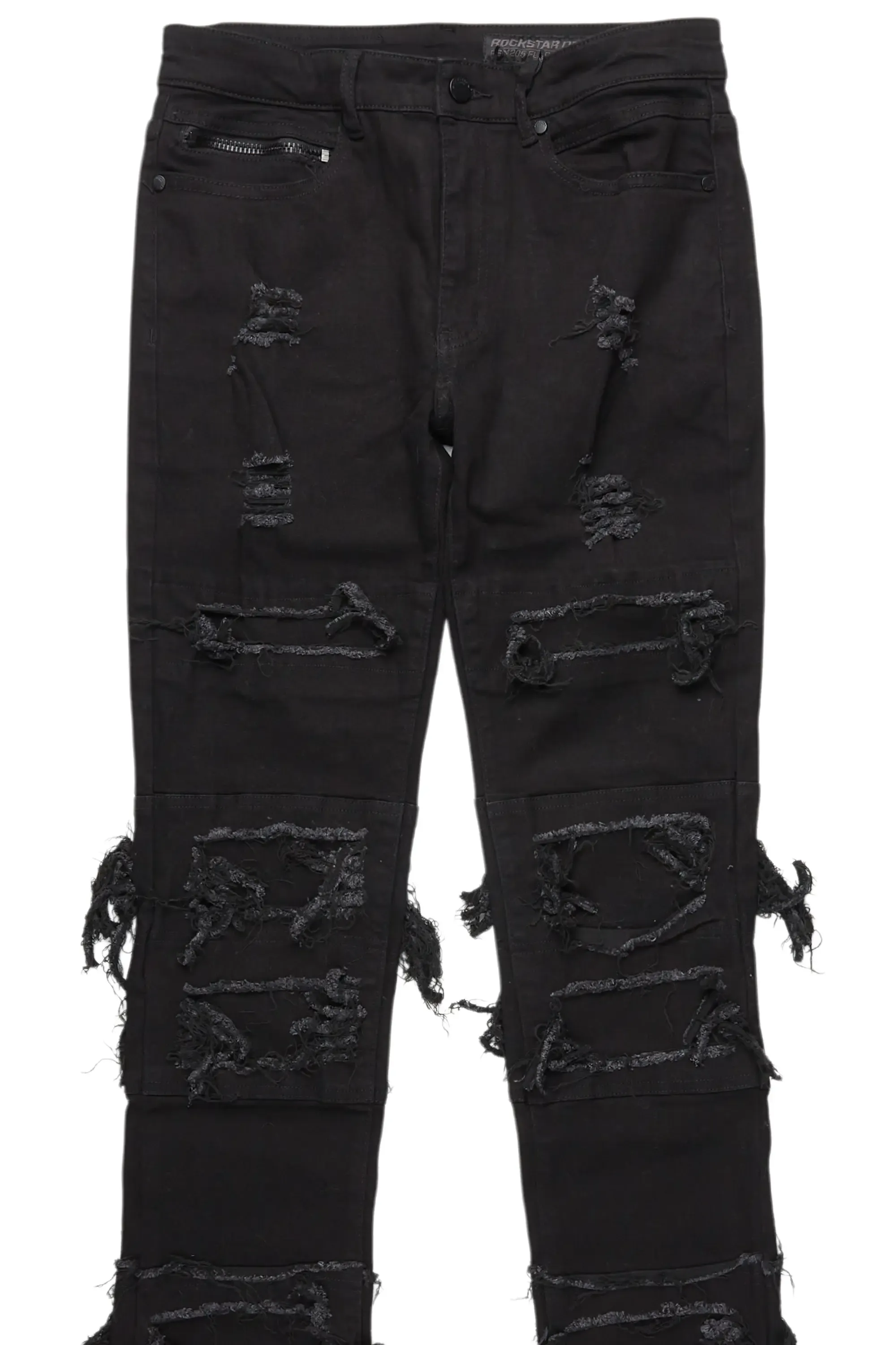 Vasco Jet Black Stacked Flare Jean sold by Rockstar Original product image thumbnail 2