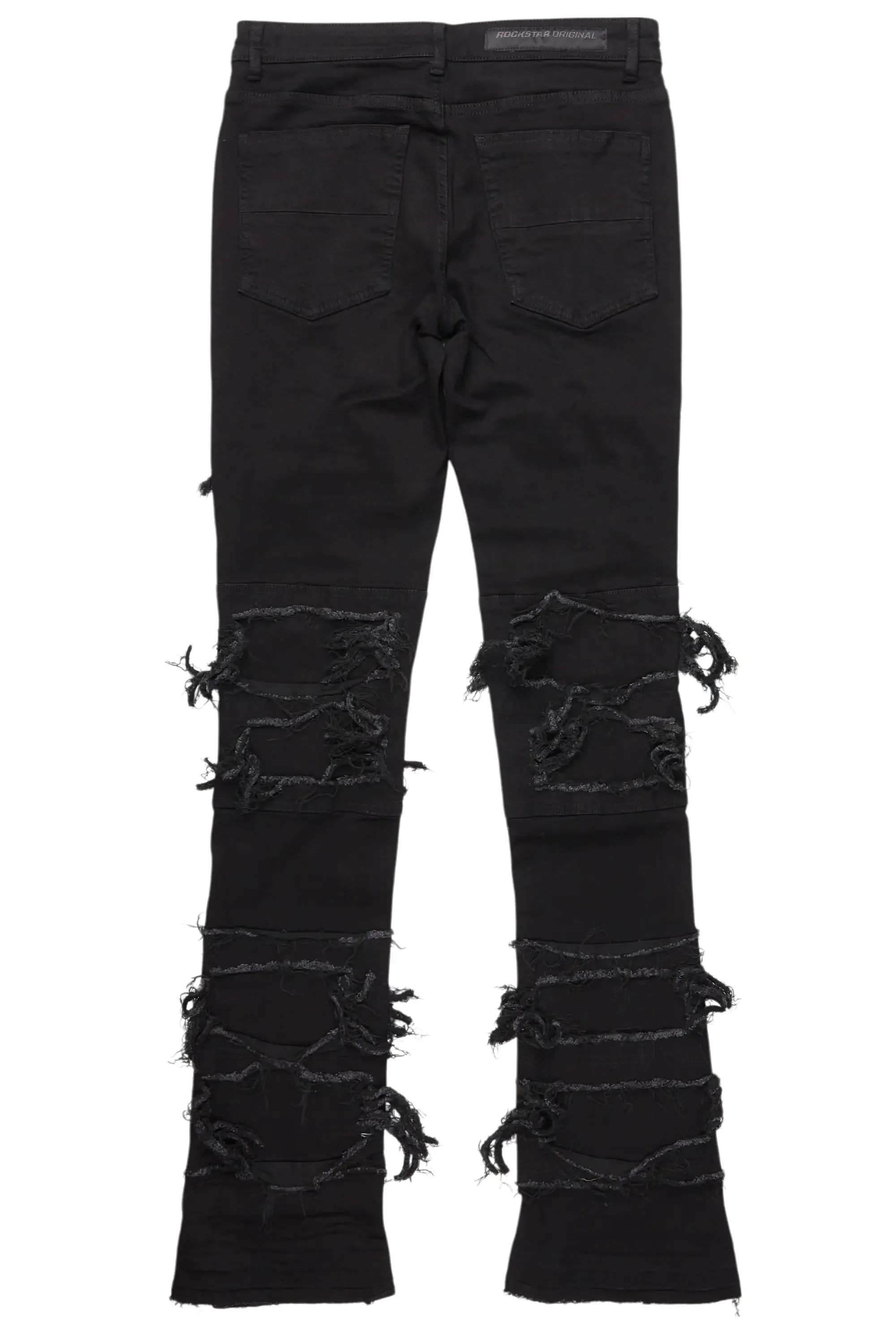 Vasco Jet Black Stacked Flare Jean sold by Rockstar Original product image thumbnail 3