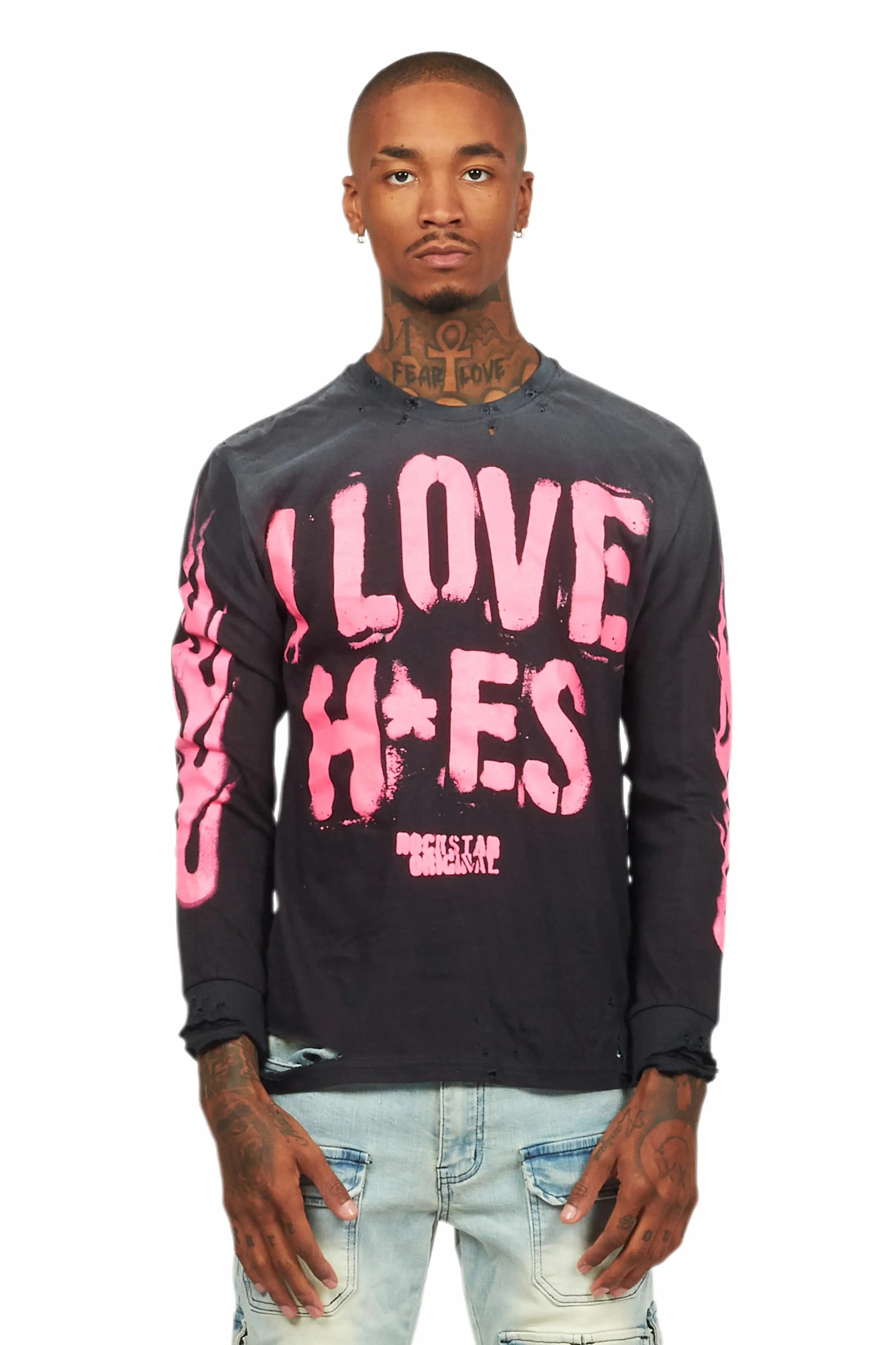 Banyan Black/Pink Long Sleeve Graphic T-Shirt sold by Rockstar Original product image thumbnail 2