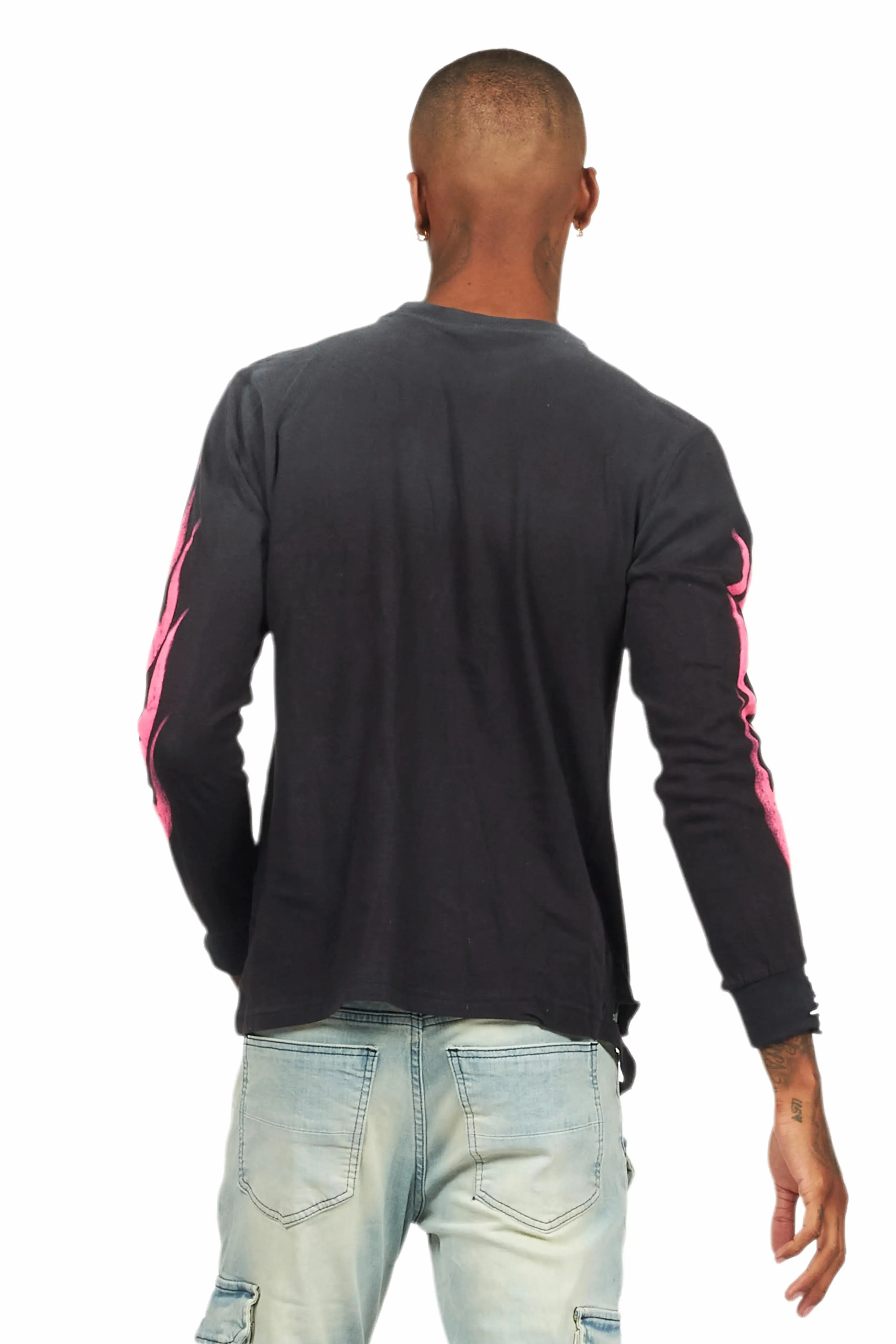 Banyan Black/Pink Long Sleeve Graphic T-Shirt sold by Rockstar Original product image thumbnail 4