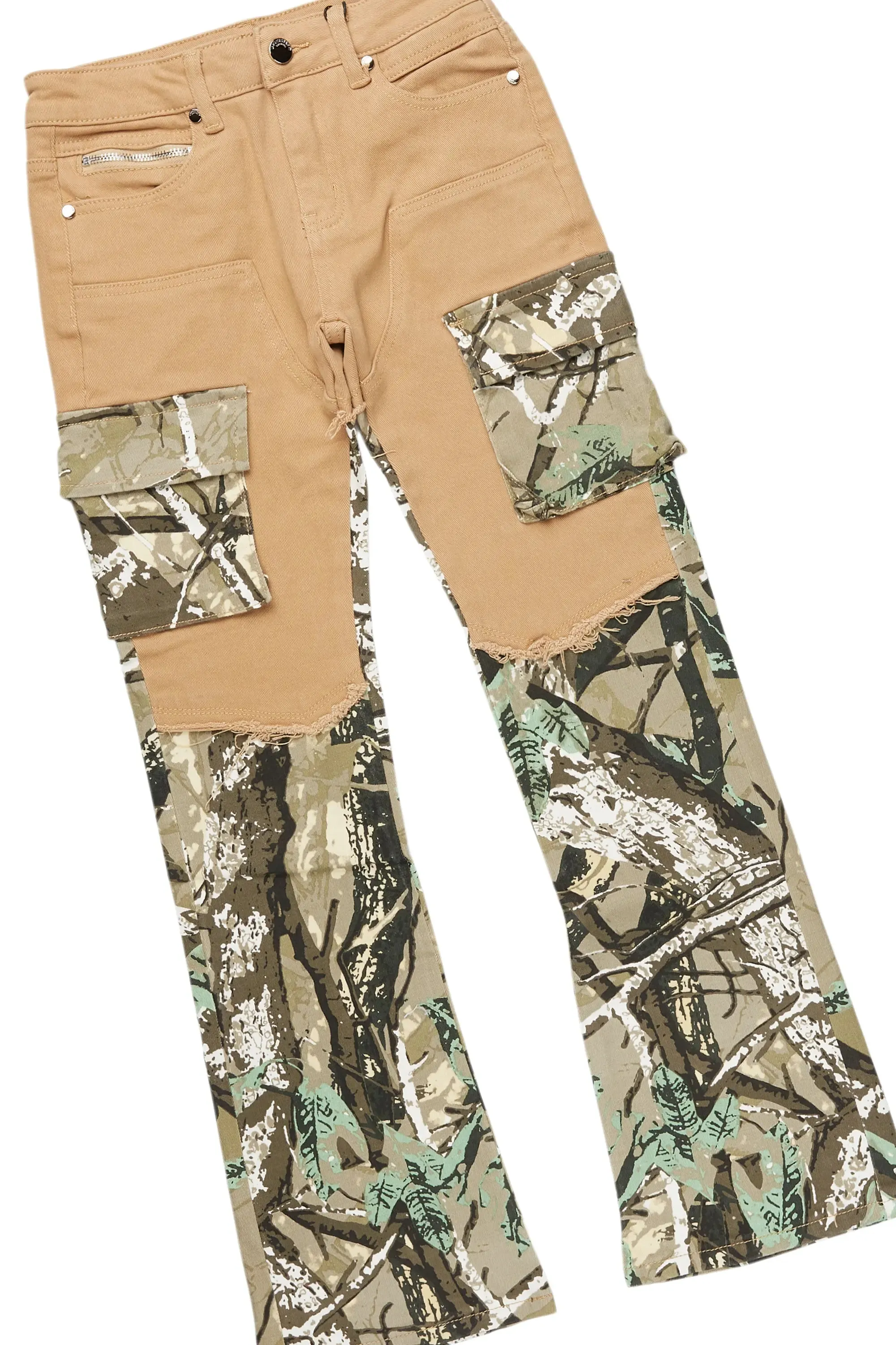 Boys Cabo Vintage Beige Hoodie/Stacked Flare Jean Set sold by Rockstar Original product image thumbnail 3