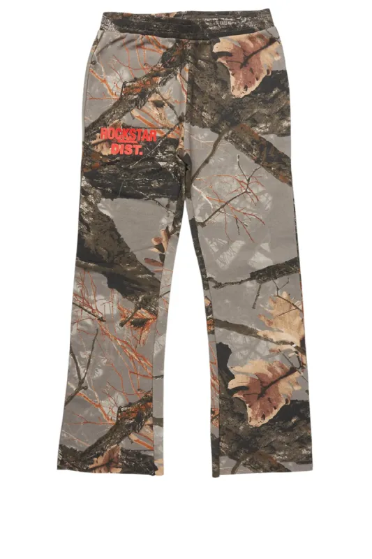 Boys Tobby Tree Camo Graphic Stacked Flare Track Pant sold by Rockstar Original