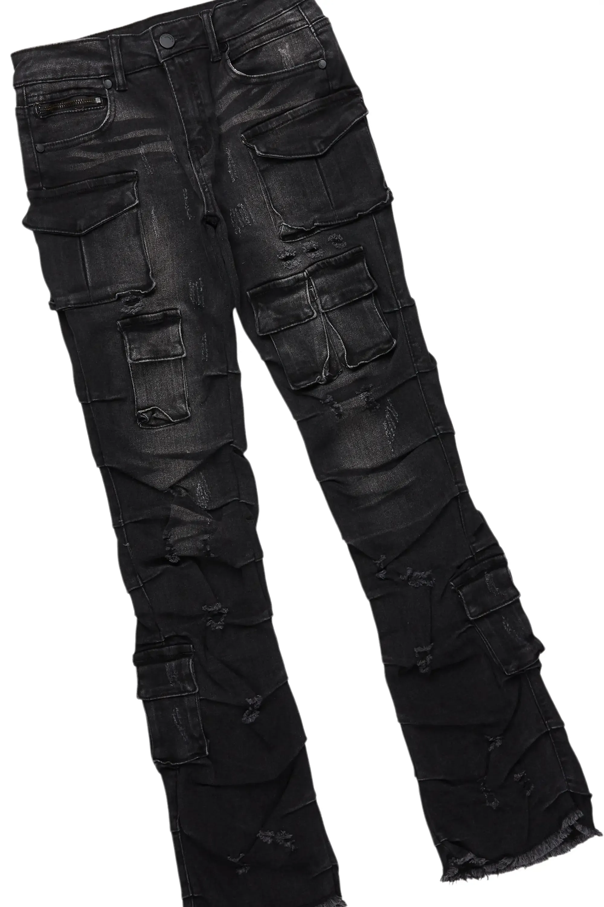 Boys Fields Grey/Blue T-Shirt/Stacked Flare Jean Set sold by Rockstar Original product image thumbnail 3