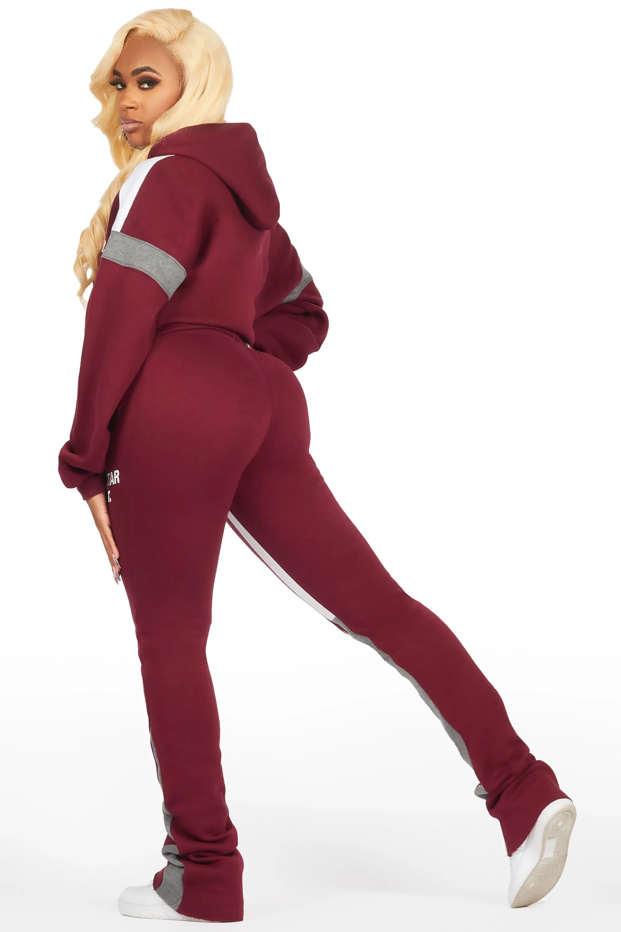 Dashanna Burgundy Super Stacked Trackset sold by Rockstar Original product image thumbnail 5