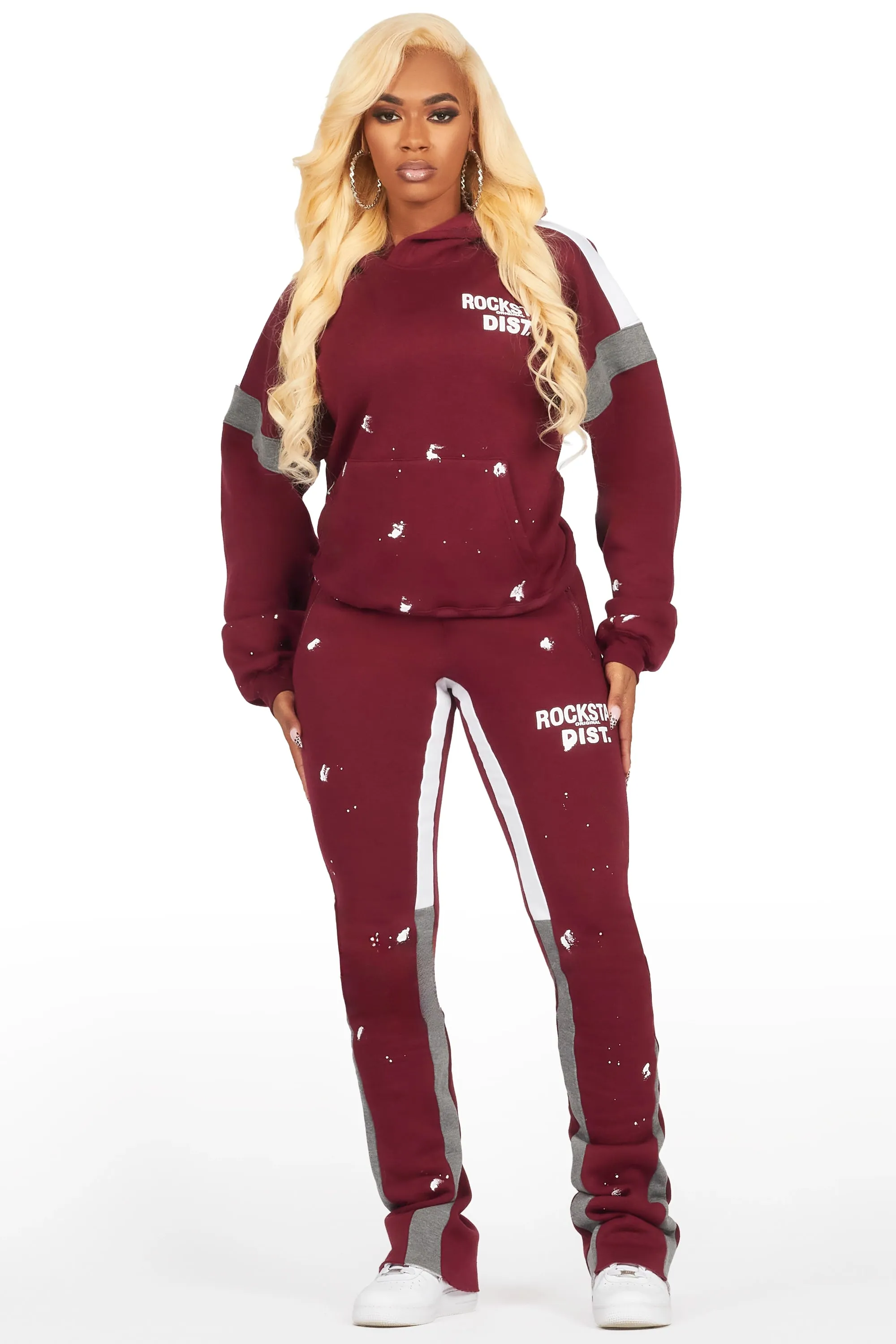Dashanna Burgundy Super Stacked Trackset sold by Rockstar Original product image thumbnail 2