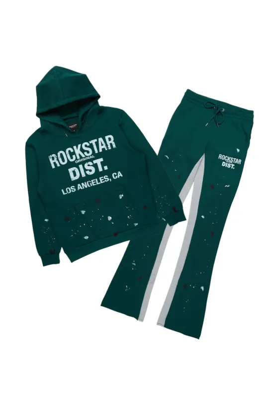 Scottie Green/White Hoodie/Baggy Track Pant Set sold by Rockstar Original