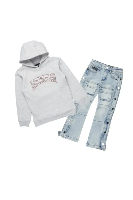 Girls Gada Grey Hoodie/Baggy Fit Jean Set sold by Rockstar Original