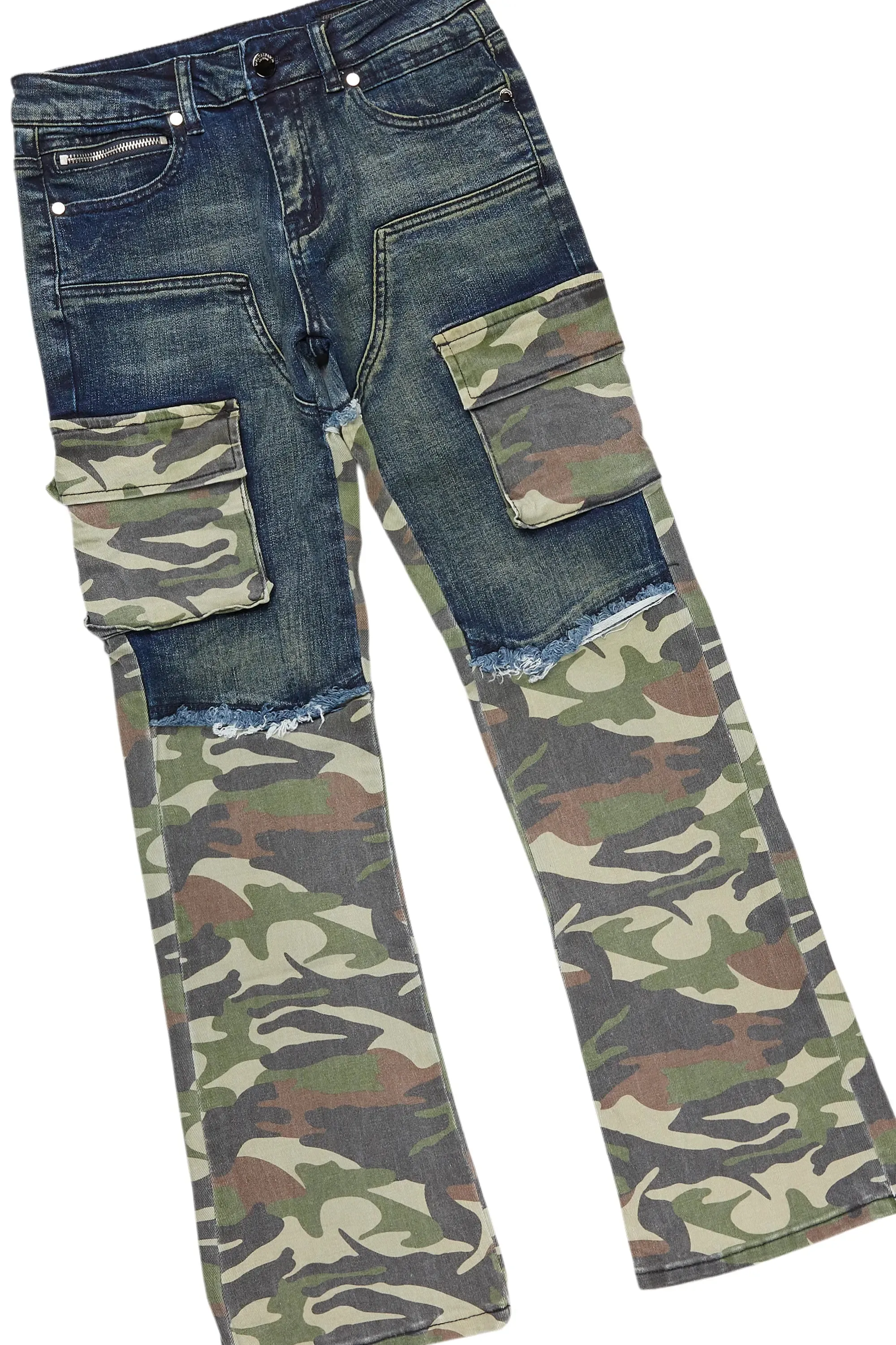 Boys Cannan Green Hoodie/Stacked Flare Jean Set sold by Rockstar Original product image thumbnail 3