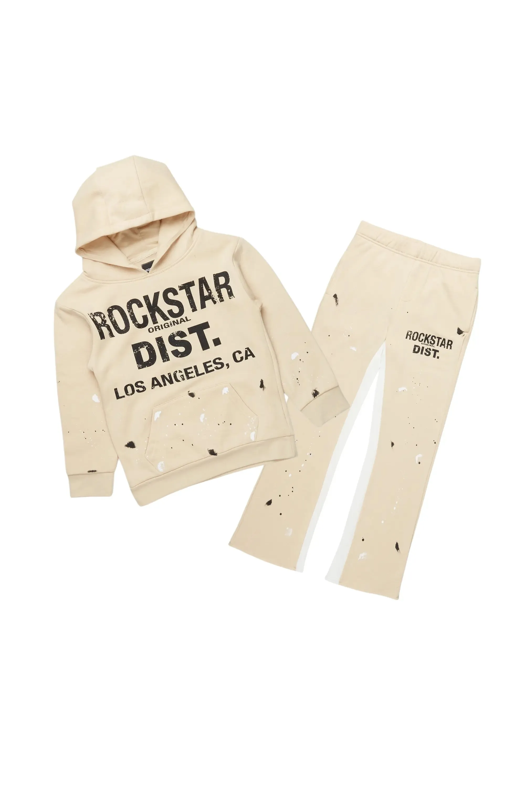 Boys Scottie Beige Baggy Stacked Track Set sold by Rockstar Original