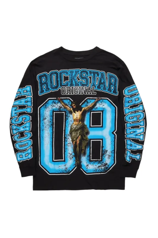 Fields Black/Blue Long Sleeve Graphic T-Shirt sold by Rockstar Original