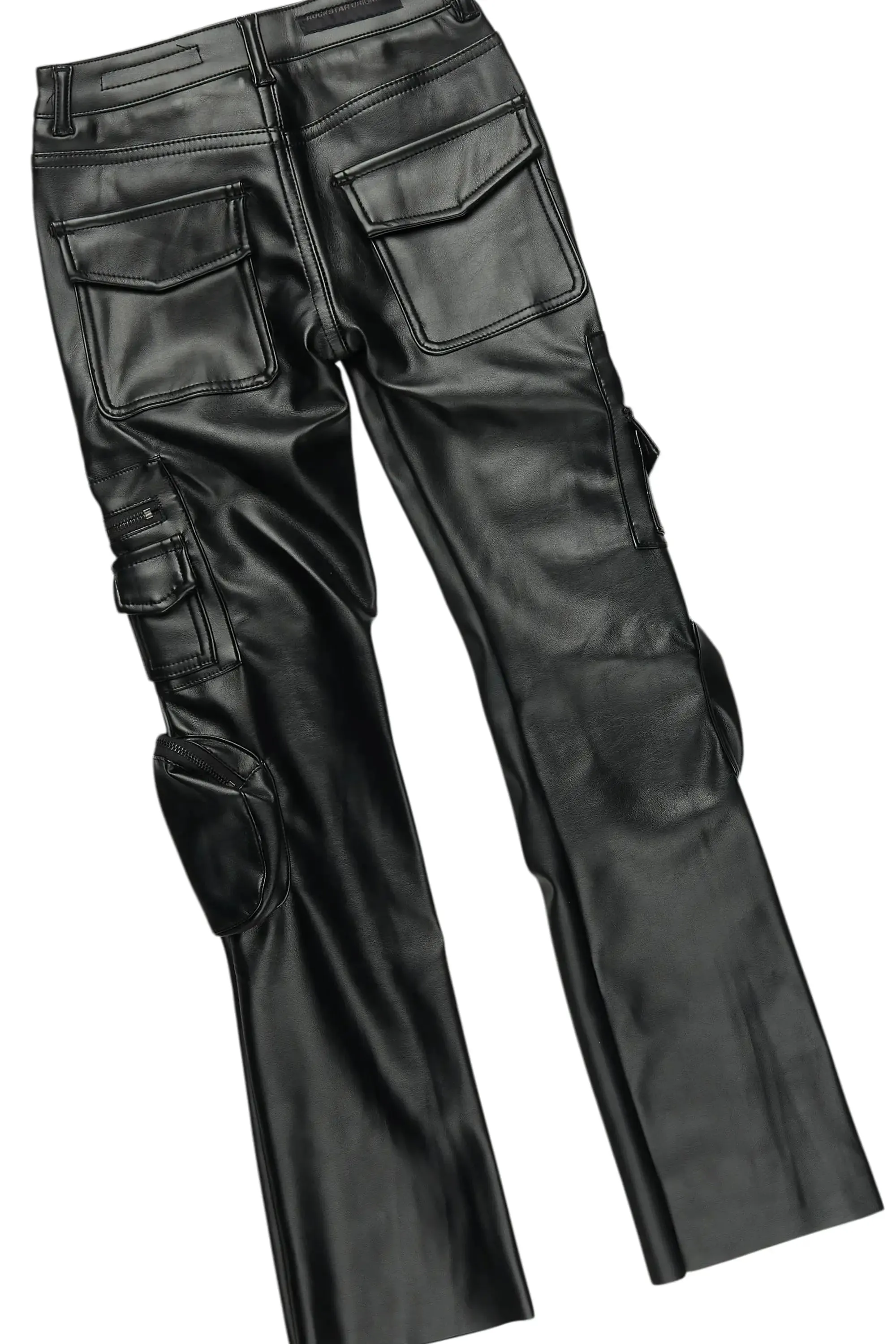 Boys Fields Black/Blue Hoodie/Stacked Flare PU Jean Set sold by Rockstar Original product image thumbnail 4