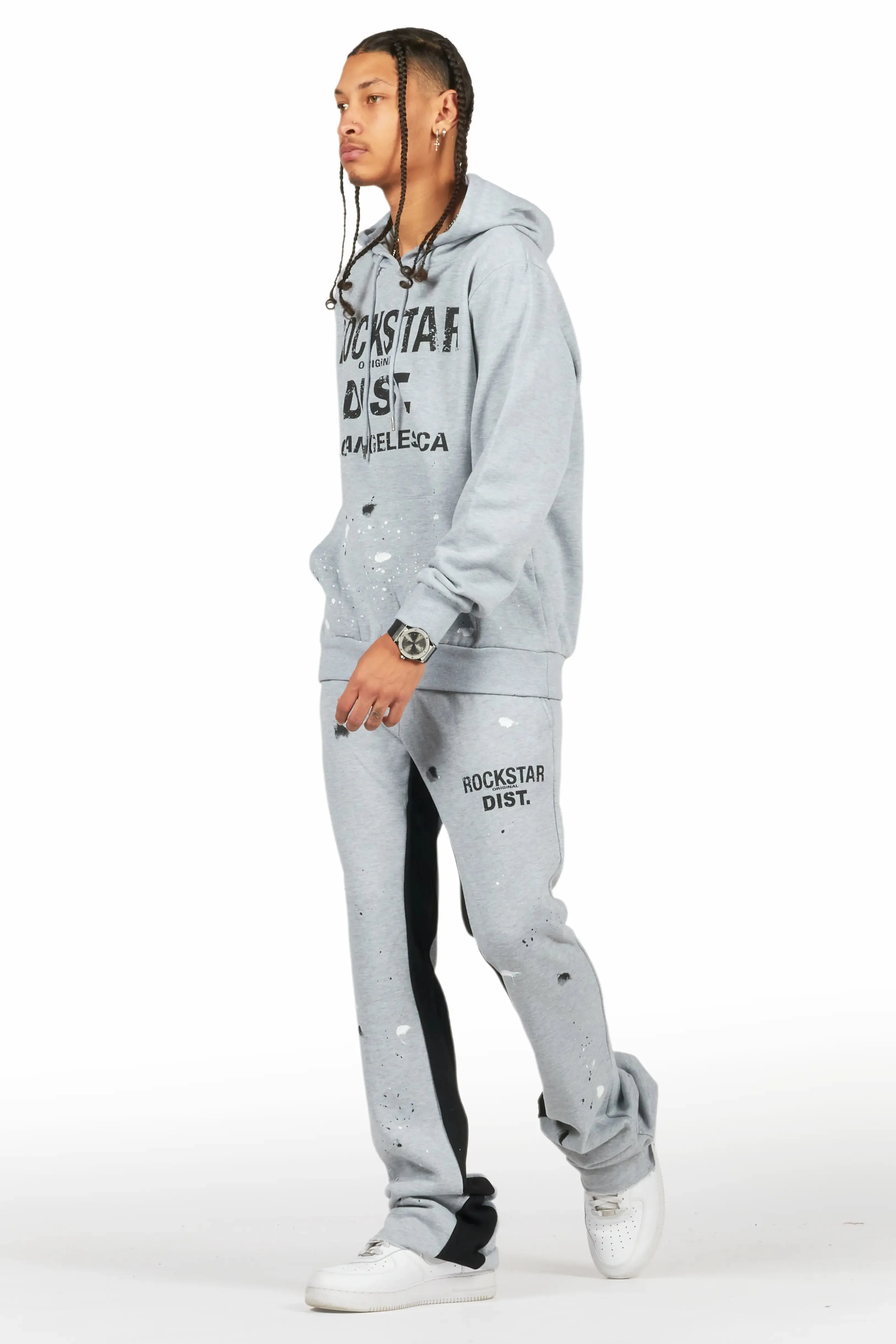 Scottie Heather Grey Hoodie/Baggy Track Pant Set sold by Rockstar Original product image thumbnail 5