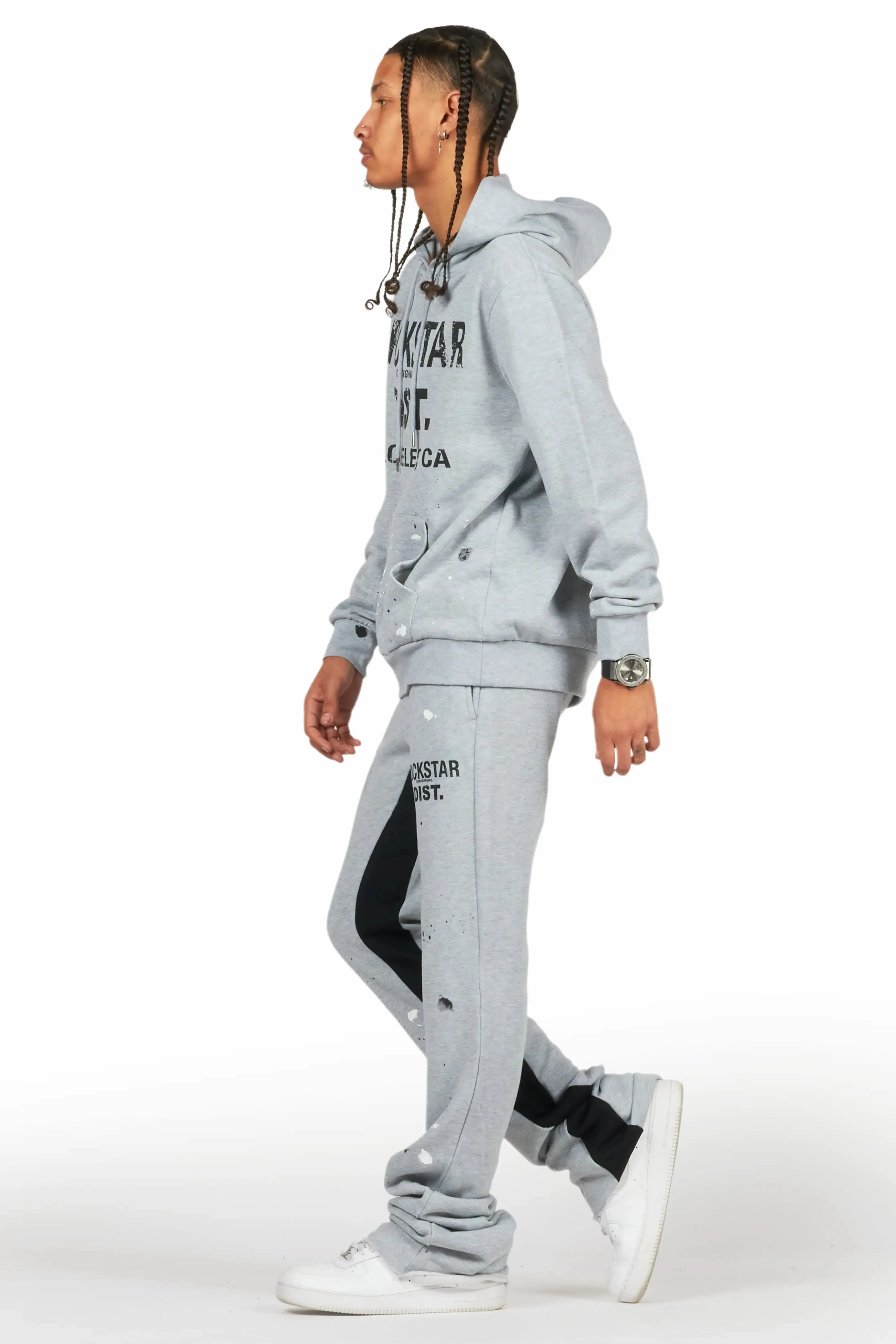 Scottie Heather Grey Hoodie/Baggy Track Pant Set sold by Rockstar Original product image thumbnail 4
