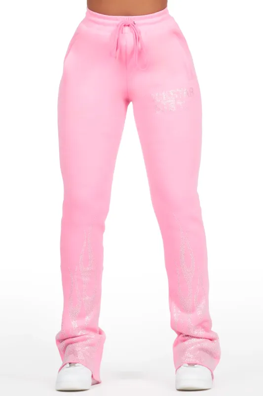 Anastesia Bubblegum Pink Stacked Track Pant sold by Rockstar Original