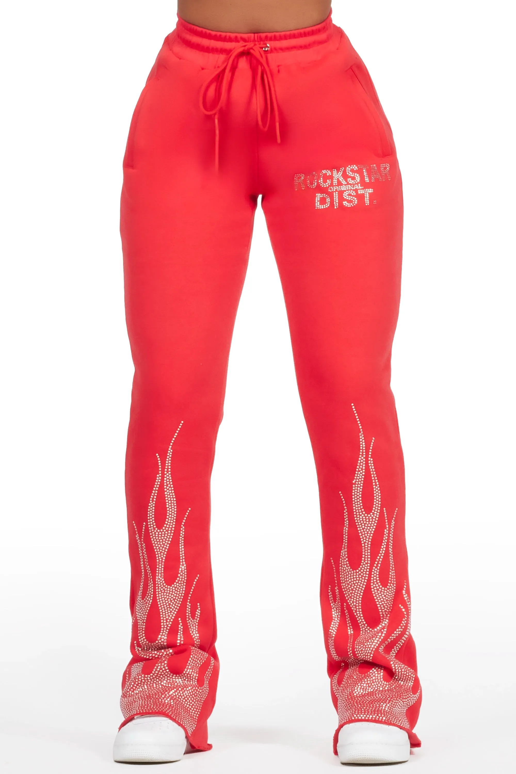 Anastesia Red Stacked Track Pant sold by Rockstar Original