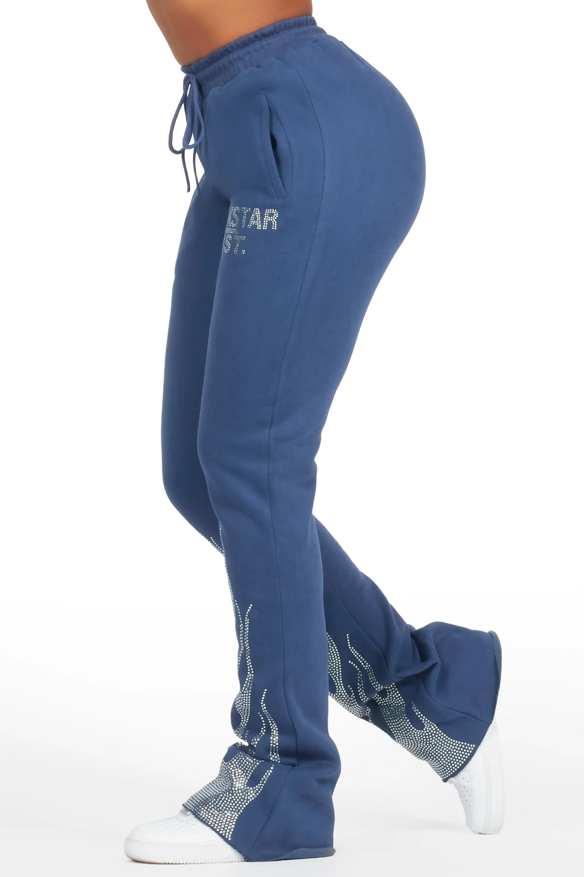 Anastesia Navy Stacked Track Pant sold by Rockstar Original product image thumbnail 3