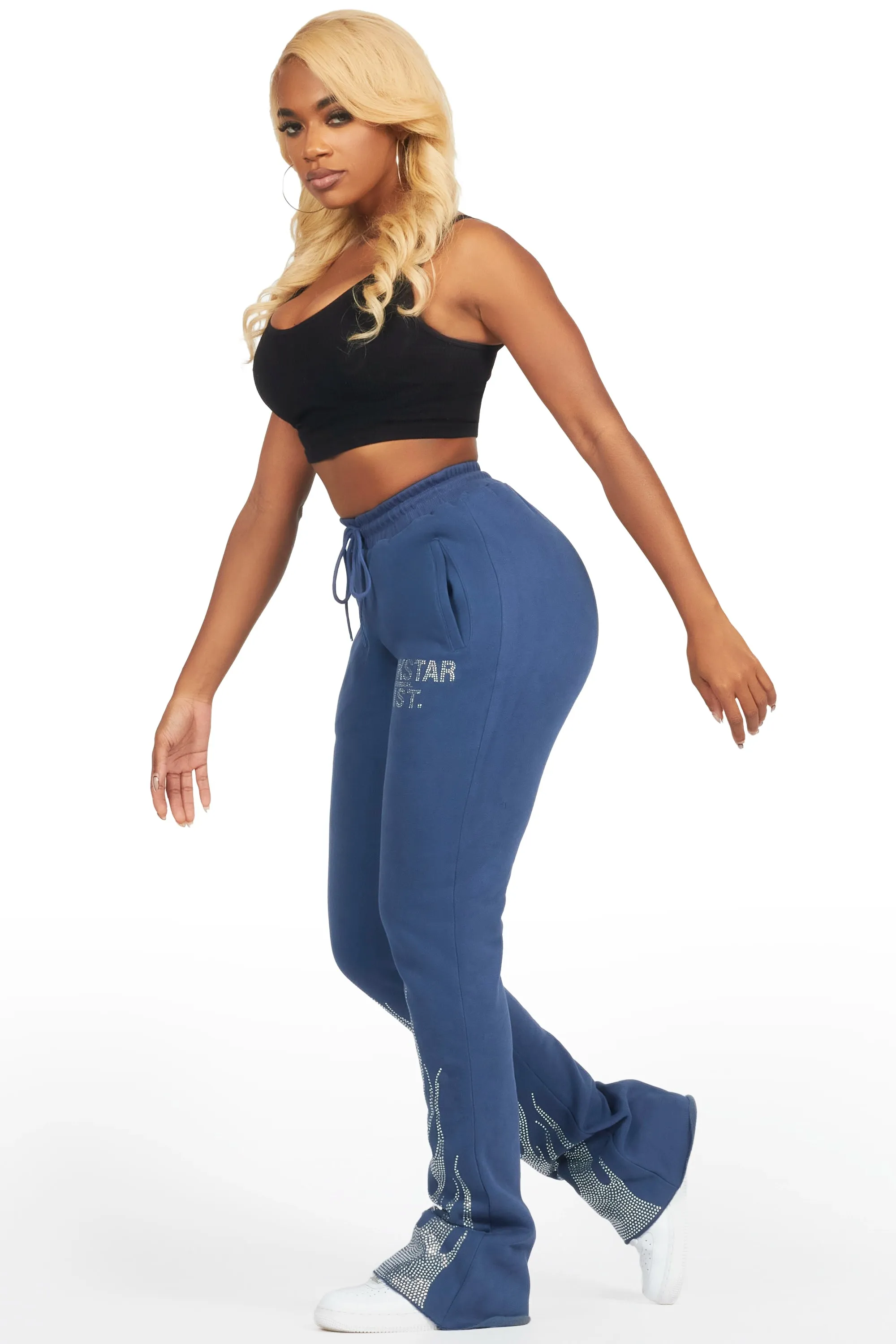 Anastesia Navy Stacked Track Pant sold by Rockstar Original product image thumbnail 4